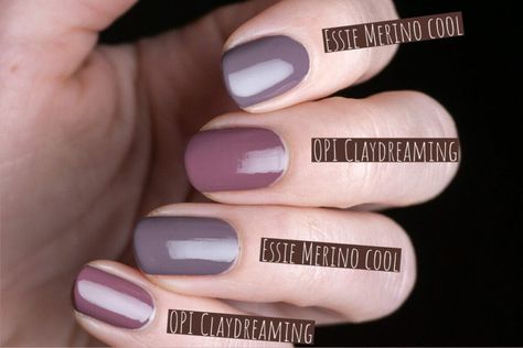 Comparison of Essie Merino cool, and OPI Clay dreaming Opi Clay Dreaming Gel, Clay Dreaming Opi, Opi Clay Dreaming, Essie Merino Cool, Fall Nails Opi, Fall Nail Colors Opi, Opi Fall, Opi Nail Colors, Fall Nail Colors