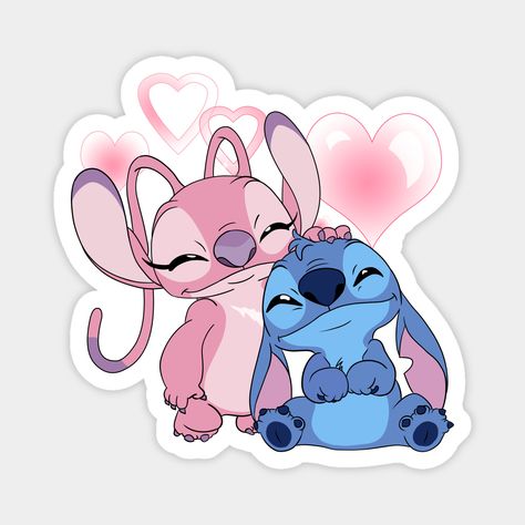 Angel Lilo And Stitch, Lilo And Stitch Merchandise, Stitch Tattoo, Sticker Design Inspiration, Lilo And Stitch Drawings, Idee Cricut, Stitch Drawing, Stitch Cartoon, Stitch And Angel