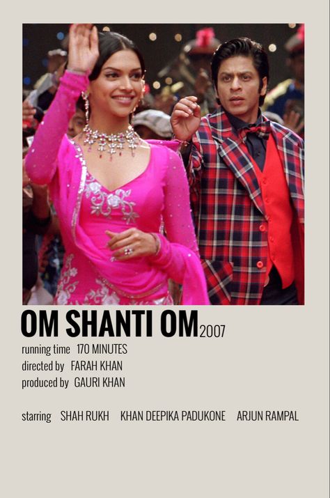 Om Shanti Om Movie, Rang De Basanti, Bollywood Poster, Bollywood Wallpaper, Srk Movies, Vintage Bollywood Aesthetic, Bollywood Glamour, Bollywood Theme, Iconic Movie Posters