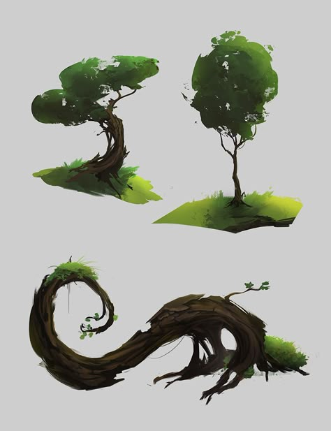 The World Building of Scarf: Walking with Souls Digital Rendering, Landscape Concept, Concept Art Drawing, Tree Illustration, Art Station, Tree Drawing, Environment Design, Environment Concept Art, Environmental Art