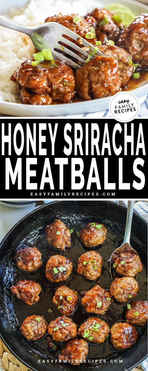 Ground Pork Asian Meatballs, Honey Sriracha Meatballs Crockpot, Meatball And Rice Dinner Ideas, Healthy Meatball Lunch Ideas, Sauce For Meatballs And Rice, Pre Made Meatball Recipes, Honey Siracha Meatball, Meatball Bowl Recipes, Spicy Meatball Recipes