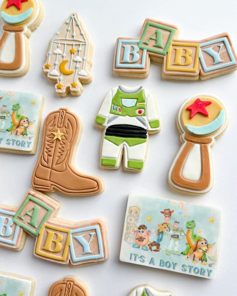 It’s a Boy Story #boystory#toystory#cookies#sugarcookies#cookiesofig#toystorycookies#babyshower#lasvegascookies Boy Toy Story Baby Shower Theme, It’s A Boy Story Decor, It’s A Boy Story, A Boy Story Baby Shower Ideas, Toy Story Baby Shower Cake, Baby Boy Baby Shower Ideas Theme, Its A Boy Story Baby Shower Ideas, Toy Story Gender Reveal, Toy Story Baby Shower Theme