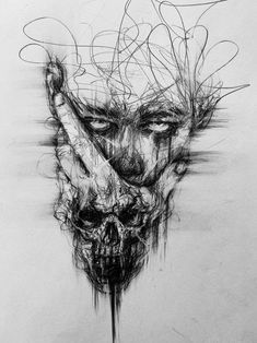 Mouth Shut Art, Horror Drawings, ر�سم كاريكاتير, Pasta Art, Pen Work, Scary Drawings, Pc Wallpapers, Creepy Drawings, Scribble Art