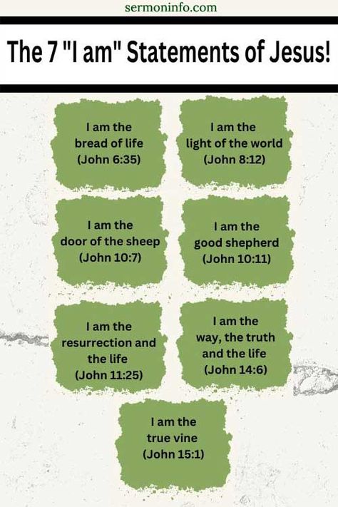 7 I Am Statements of Jesus in the Gospel of John Seven Words Of Jesus On The Cross, 7 Last Words Of Jesus On The Cross, 7 I Am Statements Of Jesus, Jesus I Am Statements, 7 Words Of Jesus On The Cross, I Am Statements Of Jesus, Read The Whole Bible, Feeding Your Soul, Jesus Parables