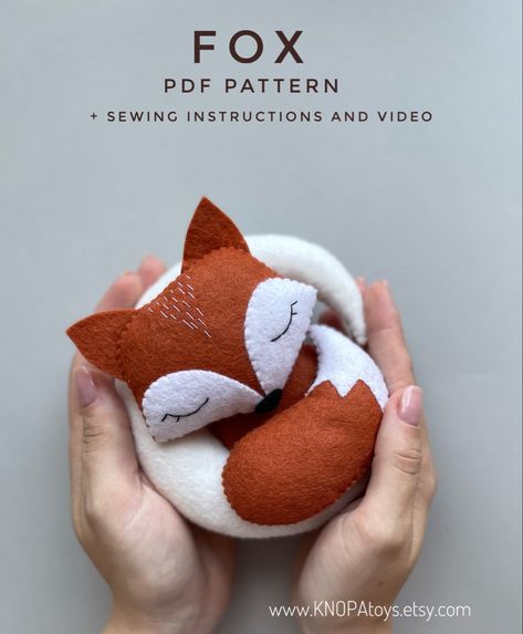 Set of 2 pdf felt pattern, sewing instructions and 4 video stitch that will help beginners learn to sew. Set included pattern Fox and Moon (15cm). #babyornament woodland animals #fox handmade plush gift plush how to sew baby felt animals toys #felt tutorial felt craft pattern cute felt fox on moon pattern #feltsewing for beginners handmade felt garland baby ornament felt cute deer plush gift #sewing stuffed #doll toy funny woodland ornament #feltpattern #knopatoys #feltornaments pattern DIY felt toys mom to be gift easy plushie #feltanimals #miniature #cribmobile baby mobile pattern felt Fox Felt Pattern, Fox Plushie Pattern, Fox Plush Pattern, Felt Woodland Animals, Fox And Moon, Owl Sewing Patterns, Felt Tutorial, Felt Woodland, Deer Plush