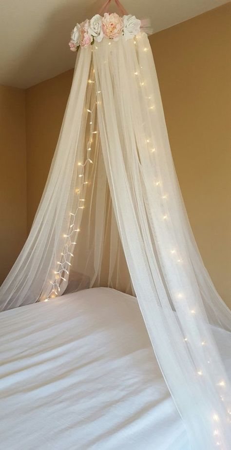 Bed Canopy With Lights, Nursery Canopy, Bed Design Modern, Dekorasi Kamar Tidur, Four Poster, Bed Canopy, Canopy Bed, Big Girl Rooms, Modern Bed