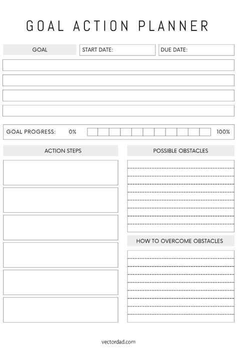 Goal Printable Free, Goal Planner Printable Free, Goal Planner Template, Goal Planner Free, Free Goal Printables, Action Planner, Goals Printable, Goal Planner Printable, Goals Worksheet