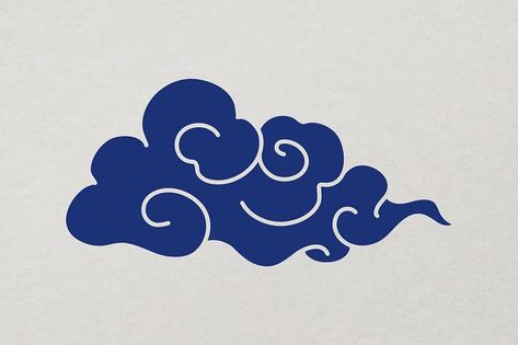 Chinese cloud sticker, blue oriental | Free Vector - rawpixel Cloud Desktop Wallpaper, Japanese Cloud Art, Anime Tattoo Art, Japan Cloud, Air Illustration, Cloud Logo Design, Japanese Clouds, Clouds Graphic, Blue Logo Design