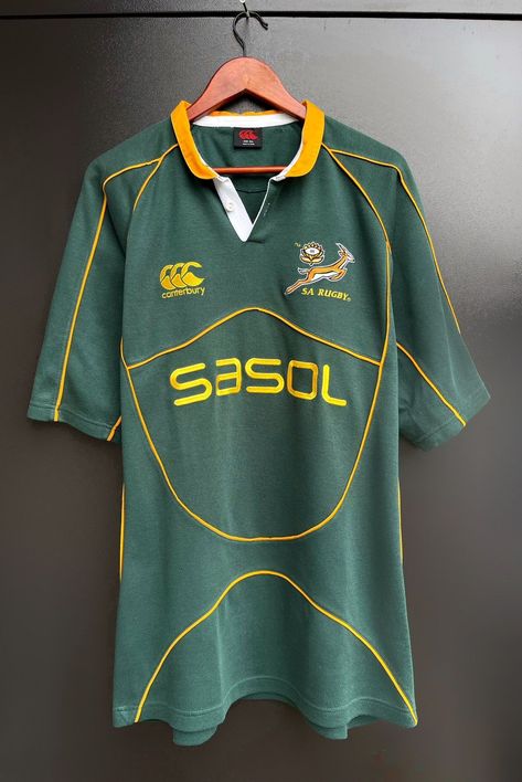 South Africa 2007 Rugby Shirt Jersey Canterbury Springboks South Africa Rugby Jersey, England Rugby, Youtube Logo, Vintage Jerseys, Rugby Jersey, Rugby League, Men's Tops, Canterbury, Rugby Shirt