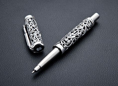 Sterling Silver Pen, Erotic Carving Parker Pens. Pen Obsession, Beautiful Fountain Pens, Most Expensive Pen, Parker Pens, Waterman Pens, Black Fountain Pen, Expensive Pens, Luxury Pens Sterling Silver, Elegant Pens