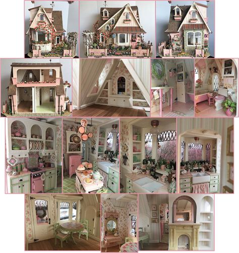 Bakery Lighting, Wallpaper Drawers, Bedroom Alcove, Ceiling Paper, Large Dolls House, Kit Bashing, Dollhouse Tutorials, Storybook Cottage, Laser Cut Kit