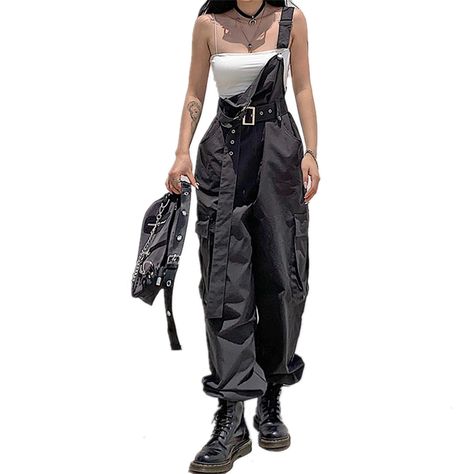 Patchwork, Punk Grunge Aesthetic, Overalls Womens, Womens Cargo Pants, Sling Bow, Wide Leg Pants Casual, Womens Cargo, Kidney Cleanse, Black Overalls