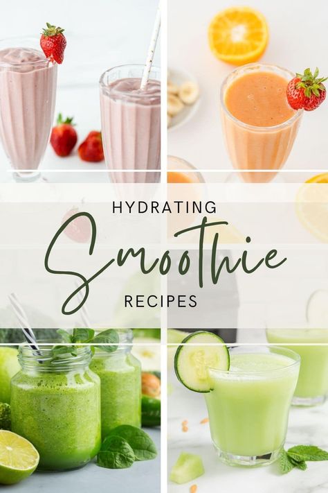 Discover the ultimate collection of summer hydrating smoothie recipes! Packed with fresh fruits, vegetables, and superfoods, these dairy-free smoothies are perfect for staying cool and hydrated all summer long. Whether you need a post-workout boost, a healthy breakfast, or a refreshing snack, these recipes have got you covered. Each smoothie is easy to make, delicious, and loaded with nutrients to keep you energized. Click through for step-by-step instructions, ingredient lists, and tips to cust Hydration Smoothie Recipes, Smoothies With Water Base, Water Based Smoothie Recipes, Hydrating Smoothie Recipes, Blended Fruit Drinks Healthy, Hydration Smoothies, Refreshing Summer Drinks Healthy, Coconut Water Fruit Smoothie, Fruit Smoothie With Coconut Water