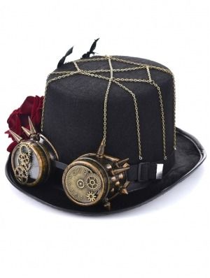 Womens Accessories (9) - Devilnight.co.uk Diy Fedora Hat, Hat With Glasses, Belt Chains, Gothic Socks, Steampunk Skirts, Victorian Ball Gowns, Steampunk Bag, Steampunk Top, Victorian Shoes