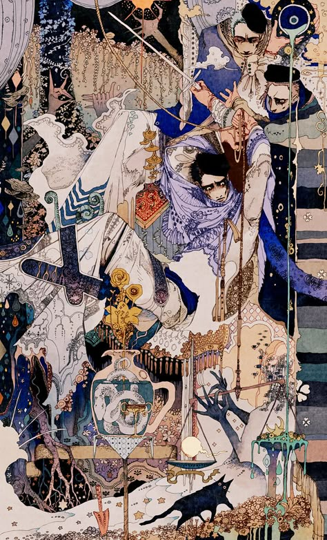 Harry Clarke, Arte Do Kawaii, Arte Inspo, Arte Fantasy, Japanese Artists, Pretty Art, Japanese Art, Aesthetic Art, Hen