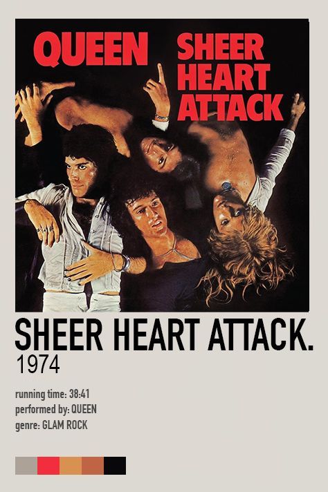 Sheer Heart Attack - Queen (1974) Queen 1974, Queen Album Covers, Diy Posters, Brighton Rock, Queen Albums, Minimalist Music, Album Posters, Music Poster Ideas, Queen Poster