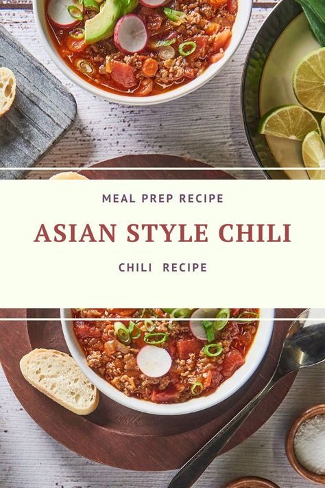 Asian Chili Recipe, Chili Ideas, Chili Fest, Asian Chili, Asian Fusion Recipes, Fusion Recipes, Asian Dinner Recipes, Asian Dinners, Fusion Restaurant