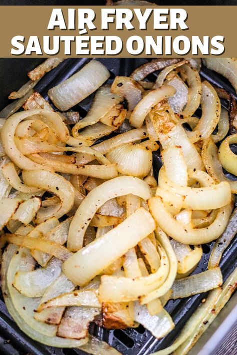 Making sautéed onions in the air fryer is quick and easy! Soft and caramelized, these air fryer onions are done in less than 15 minutes! Air Fryer Onions, Fried Onions Recipe, Vegetable Pasta Bake, Onion Grilled Cheese, Sautéed Onions, Cooks Air Fryer, Side Dishes For Chicken, Healthy Weeknight Meals, Side Dish Recipes Easy