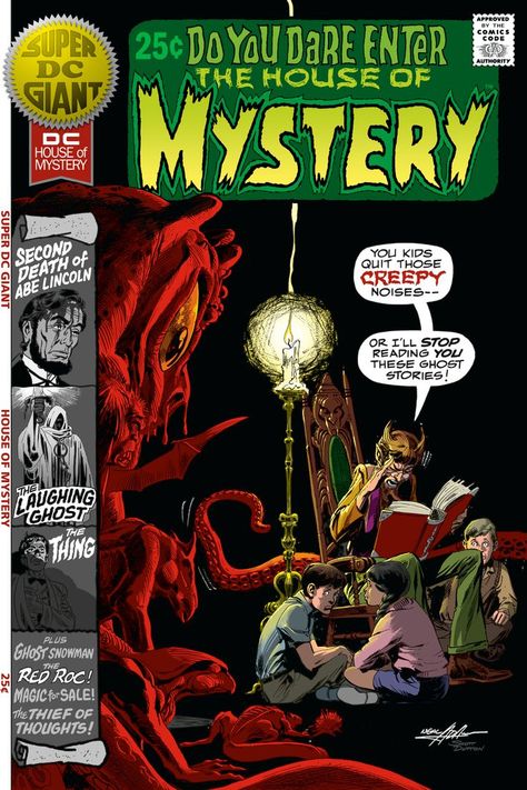 A wonderful DC horror cover illustrated by Neal Adams. New colour version by Scott Dutton. House Of Mystery, Dark Comics, Horror Comics, Comic Book Covers, Ghost Stories, Vintage Comics, Comic Covers, Book Covers, Comic Book