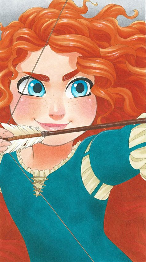 Prenses Merida, Merida Disney, Princesas Disney Anime, Punk Disney, Disney Brave, Flynn Rider, Princess Drawings, Disney Artwork, Bow And Arrow