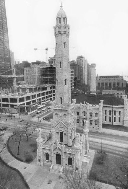 The Digital Research Library of Illinois History Journal™: The History of the Chicago Water Tower - One of Six Structures That Survived the Great Chicago Fire of 1871. Chicago History Photos, Great Chicago Fire, Chicago Water Tower, Chicago Attractions, Chicago Landmarks, Chicago Pictures, Chicago Street, City Gallery, Chicago History