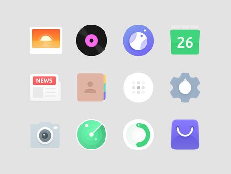 Another Style of Launcher Icons by FuQiang on Dribbble Setting Icon, Launcher Icon, Flat Design Icons, Brand Assets, Title Design, Application Design, App Logo, Communication Design, Flat Icon