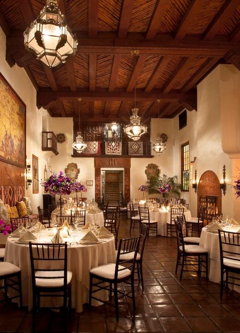 Santa Fe New Mexico weddings | Santa Fe Weddings | La Fonda New Mexico Albuquerque, Santa Fe Plaza, Santa Fe Wedding, Elegant Wedding Venues, Event Room, La Wedding, Mexico Wedding, The Plaza, Wood Burning Fireplace