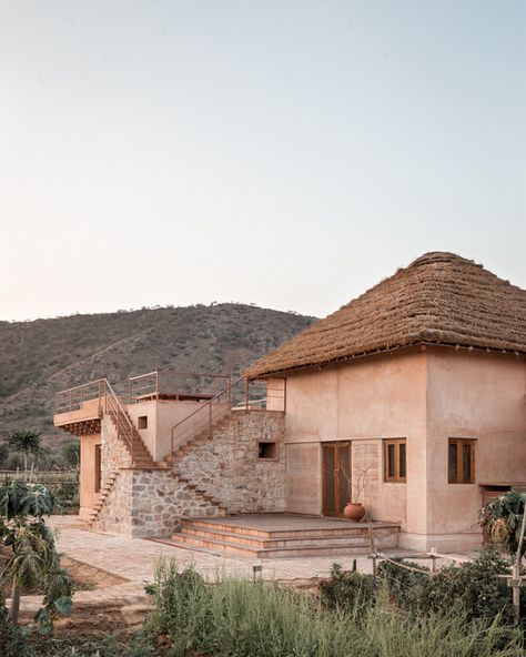 Permaculture, Sustainable Architecture, Alwar Rajasthan, Rammed Earth Wall, Mud House, House Sketch, Stone Masonry, Cob House, Thatched Roof