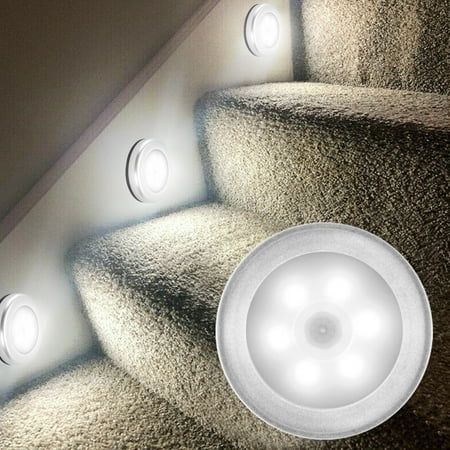 Energy-Efficient: Automatically powers off after 15-30 seconds of inactivity, lighting your path as you cross and shutting off soon after. Super-Bright LED bulbs: Lumens: 20, last up to 10,000 hours. Easy installation: No hard-wiring, come with super-strong 3M double-sided adhesive pad. Battery powered: Powered by AAA batteries (batteries not included). PIR motion & light sensor: Built-in motion sensor and can detect motion distance up to 13 feet away. Size: White Light(Newest). Stairs Entrance, Closet Stairs, Sensor Night Lights, Motion Lights, Light Stick, Closet Light, Puck Lights, Closet Lighting, Motion Sensor Lights