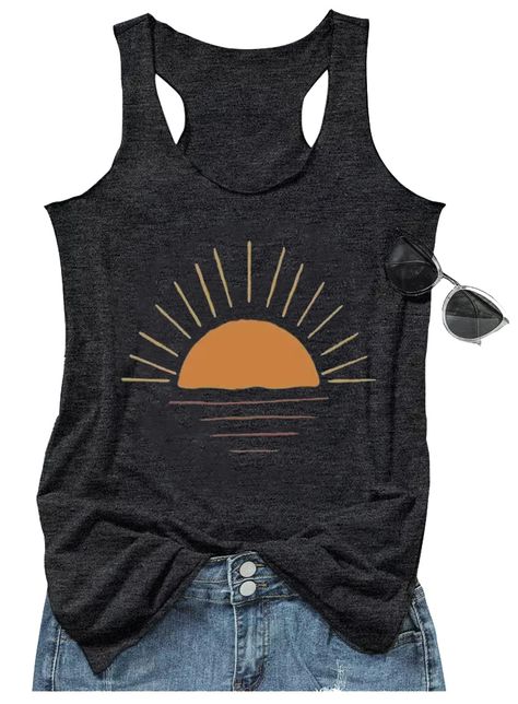 PRICES MAY VARY. ❤ Soft and Comfortable: Our goal is provide high quality product and great shopping experience. We choose high quality cotton fabric, soft and skin-friendly, it will let you feel comfy for all day. ❤ Cute Shirt: Beach Tank Tops for Women, Graphic Tank , Womens Sleeveless T Shirts, Sunflower Dandelion Tanks, Sun Salt Sand Tank Tops, Baseball Mama Gift Shirt for Holiday, American flag Tank, Relaxed Fit Tees for Women. ❤ Your Versatile Shirt: Easy match well with your shorts, or je Boho Clothes For Women, Tops For Women Summer, Beach Tanks Tops, Women Graphic, Baseball Mama, Loose Tank, Graphic Tank Tops, Tees For Women, Sleeveless Tshirt