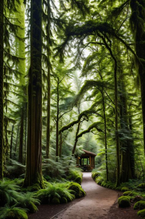 Discover the magic of the Hoh Rain Forest!  Lush trails lead to the serene Hall of Mosses, where ancient trees draped in moss create a tranquil haven. #HohRainforest #OlympicNationalPark #PNW Hall Of Mosses, Washington Nature, Hoh Rainforest, Forest Magic, Powder Room Ideas, Temperate Rainforest, Sitka Spruce, Olympic National Park, Rain Forest