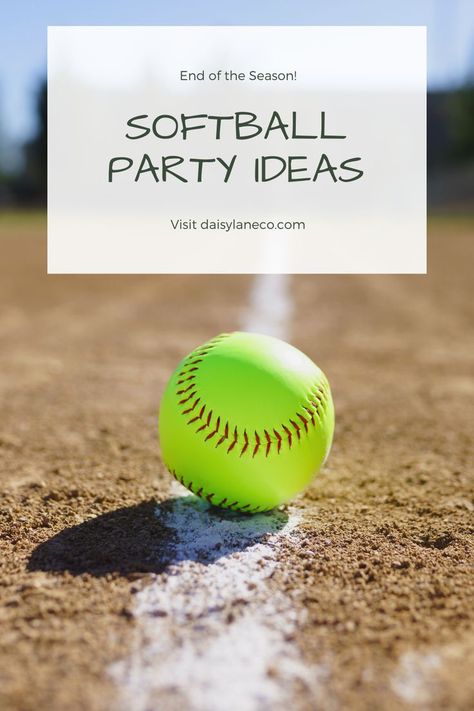 Softball Party Ideas, Team Party Ideas, Softball Gifts For Players, Softball Goodie Bags, Softball Party Decorations, Softball Party Favors, Softball Awards, Softball Birthday Parties, Softball Decorations