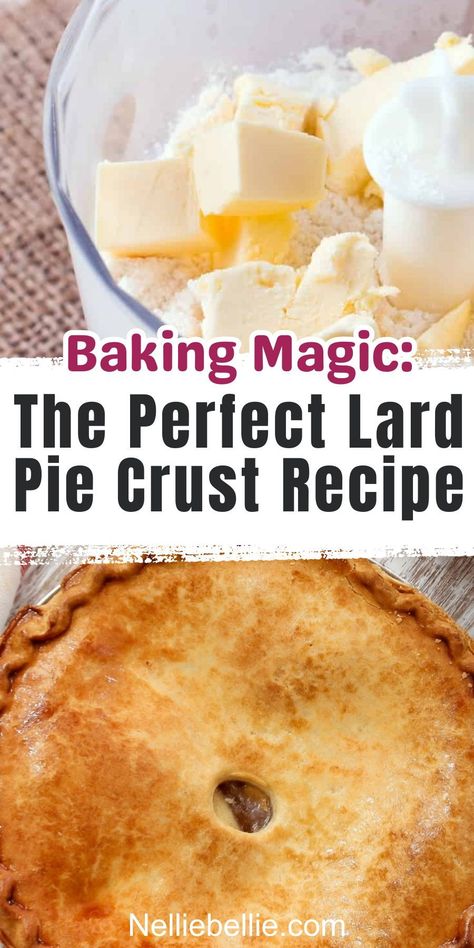 Discover the secret to a perfect pie with our Lard Pie Crust Recipe! 🥧✨ It's a flaky, golden masterpiece that transforms every filling into a culinary delight. Ready to elevate your baking skills? Follow our guide, master the art of lard crusts, and craft pies that will leave everyone craving more. Try it today and bake up some magic! 😋👩‍🍳 #LardPieCrust #PerfectPie #BakingMagic #HomemadePies #CookAndShare Lard And Butter Pie Crust Recipe, Pie Crust Recipe Lard, Lard Pastry Recipe, Homemade Pie Crust With Lard, Lard And Butter Pie Crust, Pie Crust With Lard Recipe, Lard Pie Crust Recipe Food Processor, Large Batch Pie Crust Recipe, Double Pie Crust Recipe Butter