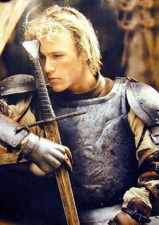 Heath Ledger as William Thatcher in A Knight's Tale Heath Ledger, Knights In White Satin, William Thatcher, Knights Tale, A Knight's Tale, River Phoenix, Knight In Shining Armor, Denise Richards, Matt Damon