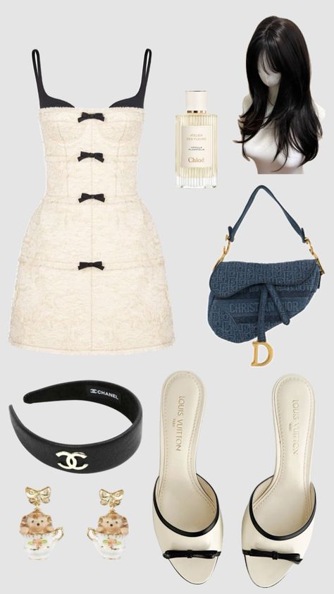 #goingout#fit#outfitidea#outfitinspo#beigeandblack#beige#aesthetic#simplefit#chanel# Chanel Outfit Classy, Chanel Outfit Classy Chic, Chanel Aesthetic Outfit, Chanel Outfit Aesthetic, Chanel Style Outfits, Beige Dress Outfit, Famous Outfits, Chanel Outfit, Outfit Inspo Casual