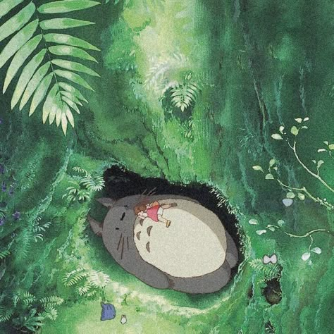 Soft Green Aesthetic Studio Ghibli, Ghibi Scene Aesthetic, Studio Ghibli Green Aesthetic, Ghibli Green Aesthetic, Ghibi Scene, Studio Ghibli Widget Icons, Totoro Widgets, Green Ghibli, Totoro Pfp