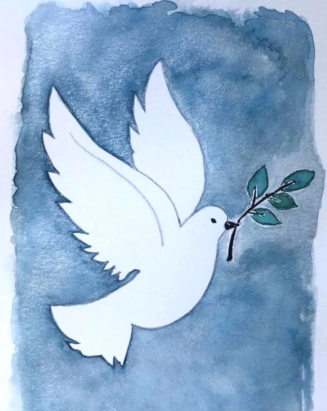 Spirit Drawing, Dove Drawing, Christian Christmas Cards, Christmas Rocks, Drawing Examples, Christmas Rock, Christmas Card Crafts, Acrylic Painting Techniques, Christian Christmas