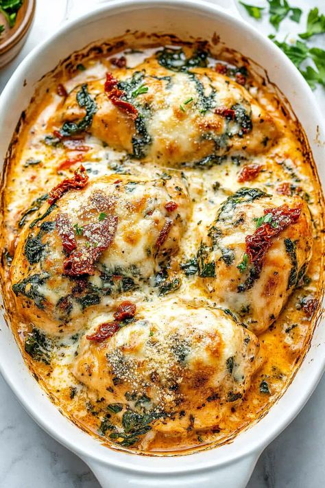 Baked Tuscan Chicken Casserole Tuscan Chicken Bake Low Carb, Tuscan Chicken Freezer Meal, That Oven Feeling Recipes, Tuscan Chicken Lasagna, Baked Tuscan Chicken Casserole, Italian Casseroles Baked, Dump And Bake Tuscan Chicken, Chicken Cream Cheese Spinach, Tuscan Casserole