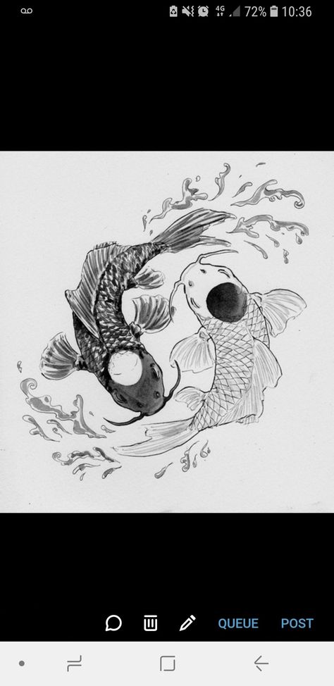 Yin Yang Tattoo, Ying Yang Tattoo, Yin Yang Koi, Ying And Yang, Yang Tattoo, Yin Yang Tattoos, Koi Tattoo, Koi Fish Tattoo, Avatar The Last Airbender Art