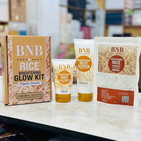 BNB Rice Organic Facial Kit ✅. New stock available for more details text on WhatsApp 03414051434✅ #viralpost #viral #affiliatemarketing #business Bnb Rice Glow Kit, Organic Mask, Facial Kit, Face Glow, Diy Skin Care Routine, Rice Powder, Organic Facial, New Cosmetics, Glow Kit