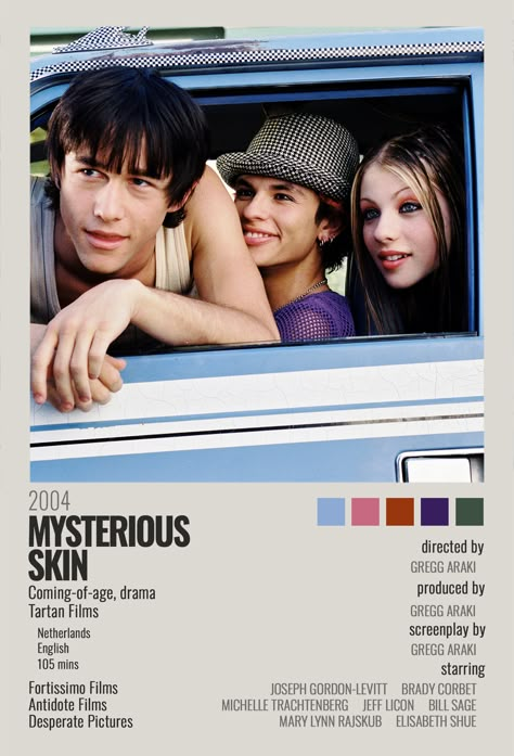 Coming Of Age Movies Poster, Mysterious Skin Movie Poster, Coming Of Age Movies List, Mysterious Skin Poster, Skins Poster, 2004 Movies, 2009 Movies, Coming Of Age Movies, 90s 00s Movies