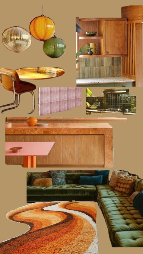 #70's decor 70s Funky Interior Design, 70s Icons Aesthetic, 70s Retro Decor, 60s 70s Home Decor, 70s Coffee Shop, 70s Vibes Aesthetic, 70s Modern Interior Design, 70s Decor Living Room, 70s Interior Design Retro