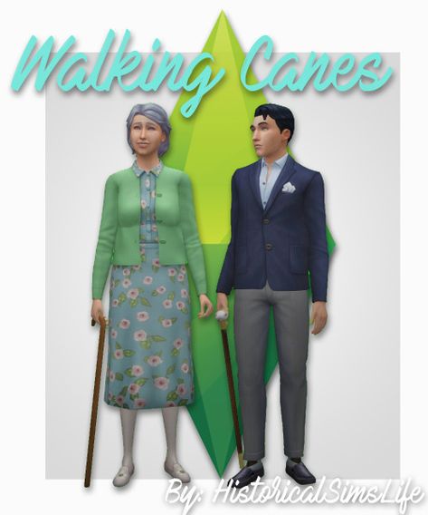 History Lover's Simblr - TS3 to TS4 Walking Canes / Sticks I converted... Sims 4 Cc Clothes For Elders, The Sims 4 Elder Cc, Sims 4 Grandma Clothes, Ts4 Elder Cc, Sims 4 Grandma Cc, Sims 4 Elder, Sims 4 Elder Cc, Ts3 To Ts4, Sims 3 Generations