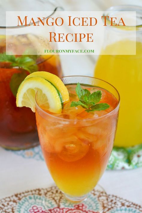 Mango Iced Tea Recipe Tropical Iced Tea, Best Iced Tea Recipe, Flavored Iced Tea Recipes, Mango Iced Tea, Mango Tea, Iced Tea Recipe, Tea Drink Recipes, Iced Tea Recipes, Liquor Drinks