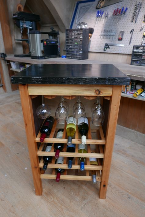 Build A Wine Rack, Black Wood Stain, Wine Rack Bar, Built In Wine Rack, Wood Wine Racks, Wine Refrigerator, This Old House, Wine Case, Diy Wine Rack