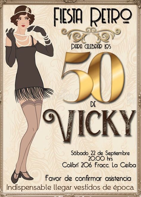 Invitación fiesta charleston | Fiesta de los años 20, Invitaciones de fiesta, Fiesta de gatsby Cabaret Party, Estilo Charleston, Gatsby Party Outfit, 1920s Theme, Gatsby Party Decorations, Great Gatsby Themed Party, 20s Party, 1920s Party, Gatsby Themed Party