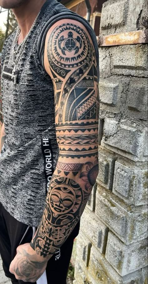 Polenysian Tattoo Men, Maori Tattoo Designs Men Sleeve, Polynesian Tattoo Sleeve Men, Maori Arm Tattoo, Polynesian Forearm Tattoo, Maori Tattoo Arm, Polynesian Tattoo Sleeve, Tato Maori, Tattoo After Care