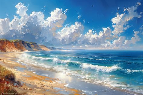 Beautiful artwork!
Enjoy!

https://www.etsy.com/shop/southernwindstudios Beach Color Schemes, Beach Landscape Art, Ocean Art Painting, Beautiful Beach Scenes, Beach Scene Painting, Beautiful Landscape Paintings, Glass Painting Patterns, Beach Art Painting, Digital Paintings