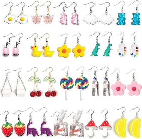 81C6XxkKkSS._AC_SY535_ Indie Earrings, Weird Earrings, Crazy Earrings, Earrings Funny, Funny Earrings, Bottle Earrings, Kawaii Earrings, Y2k Accessories, Earrings Aesthetic