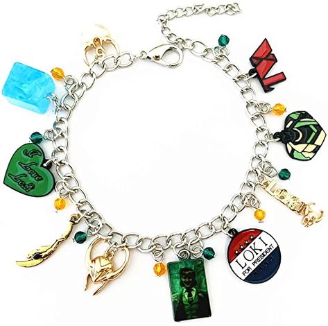 Amazon.com: Community of Fandoms Thor's brother vengers Superhero God of Mischief Loki Charm Bracelet Gifts for Girl Woman: Clothing, Shoes & Jewelry Loki Necklace, Loki Bracelet, Loki Helmet, Marvel Jewelry, God Of Mischief, Loki Cosplay, Fandom Jewelry, Loki Avengers, Marvel Clothes